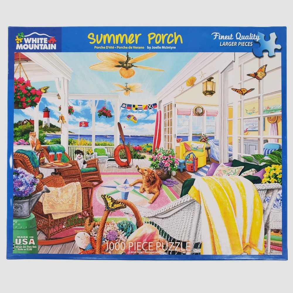White Mountain Summer Porch 1000 Piece Jigsaw Puzzle Joelle McIntyre 1708 Beach